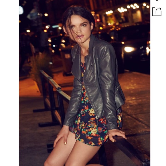NWT BLANKNYC Faux Leather Jacket Black Moto - Picture 1 of 10